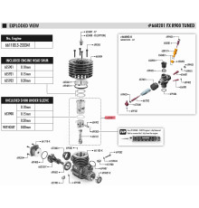 R900 TUNED - 9 PORTS SLEEVE-PISTON-CONROD SET - FX - 663000-T