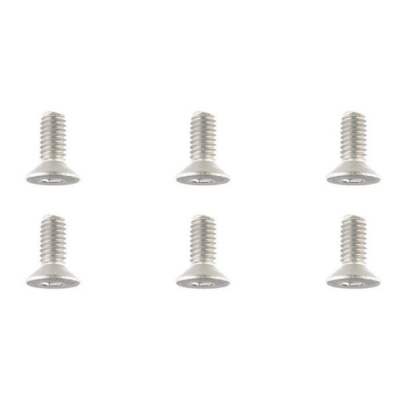 TEAM CORALLY - TITANIUM SCREWS M4 X 10MM - HEX FLAT HEAD - 6 - C-3403