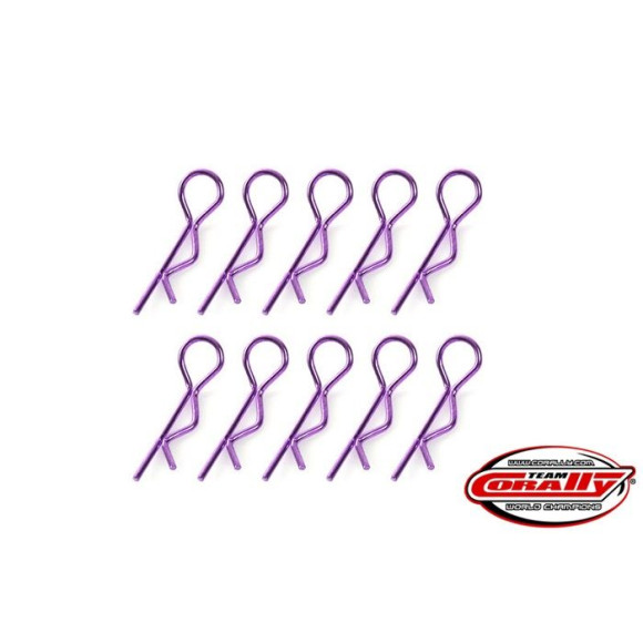 TEAM CORALLY - BODY CLIPS - 45 BENT - MEDIUM - PURPLE - 10 - C-35113 