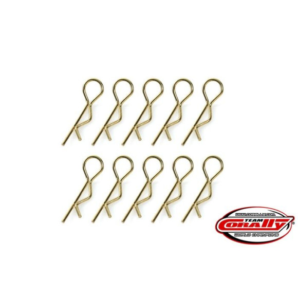 TEAM CORALLY - BODY CLIPS - 45 BENT - MEDIUM - GOLD - 10 PC - C-35114