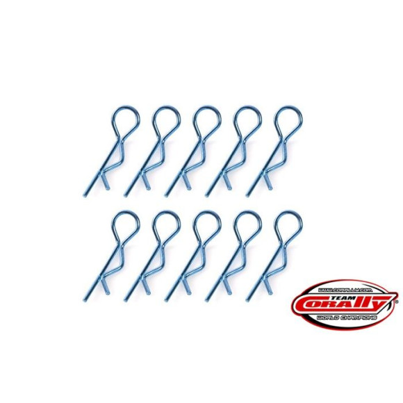 TEAM CORALLY - BODY CLIPS - 45 BENT - MEDIUM - BLUE - 10 PC - C-35115
