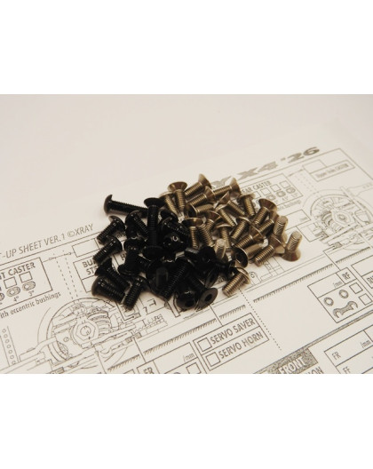 Kit visserie titane/alu hexagonale Noir X4'26 - HIRO SEIKO - 38079