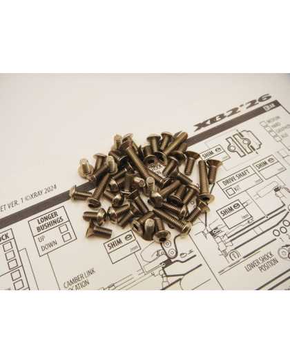 XB2'26 Titanium Hex Socket Screw Set 114 pcs - HIRO SEIKO - 38080