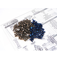 Kit de visserie titane/alu hexagonale RC10TC7.1 - HIRO SEIKO - 48086