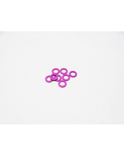 Rondelles alu 3mm 0.75mm (8) Violet - HIRO SEIKO - 48447