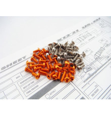 Kit visserie titane/alu hexagonale Orange X12'21 - HIRO SEIKO - 48626