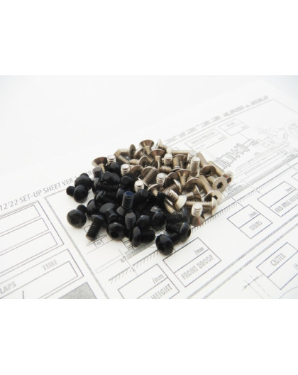 X12'22 Titan/Alum Hex Socket Screw Set Black - HIRO SEIKO - 48687
