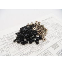 Kit visserie titane/alu hexagonale Noir X4'23 - HIRO SEIKO - 48851