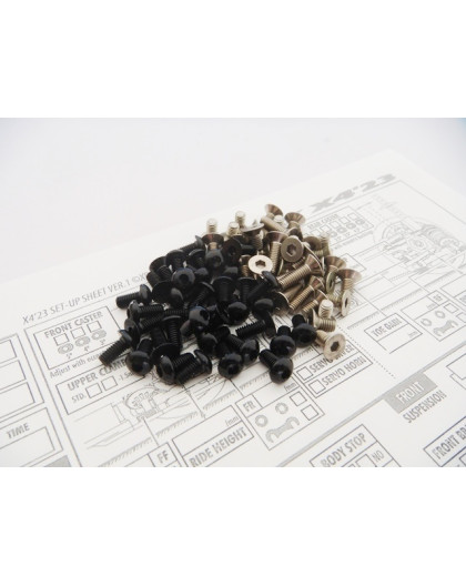 Kit visserie titane/alu hexagonale Noir X4'23 - HIRO SEIKO - 48851