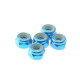  4mm Alloy Nylon Nut [Tamiya-Blue] - HIRO SEIKO - 69225