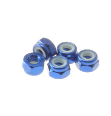  4mm Alloy Nylon Nut [Yokomo-Blue] - HIRO SEIKO - 69226