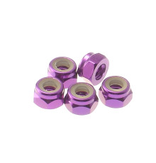  4mm Alloy Nylon Nut [Purple] - HIRO SEIKO - 69227