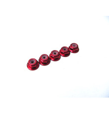 Ecrous épaulés nylstop alu 2mm Rouge - HIRO SEIKO - 69234