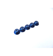 Ecrous épaulés nylstop alu 2mm Bleu foncé - HIRO SEIKO - 69232