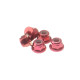 Ecrous épaulés nylstop alu 3mm Rouge - HIRO SEIKO - 69240
