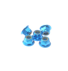  4mm Alloy Flange Nylon Nut [Tamiya-Blue] - HIRO SEIKO - 69243
