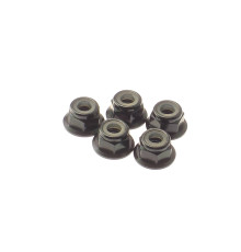  4mm Alloy Flange Nylon Nut [Black] - HIRO SEIKO - 69247