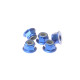 Ecrous épaulés nylstop alu 4mm Bleu foncé - HIRO SEIKO - 69244