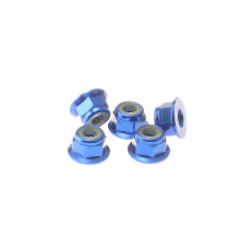  4mm Alloy Flange Nylon Nut [Yokomo-Blue] - HIRO SEIKO - 69244