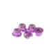  4mm Alloy Flange Nylon Nut [Purple] - HIRO SEIKO - 69245