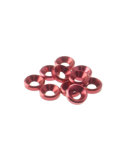  4mm Alloy Countersunk Washer [Red] - HIRO SEIKO - 69258