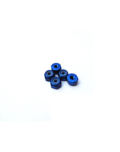  2mm Alloy Nylon Nut (S) [Yokomo-Blue] - HIRO SEIKO - 69542
