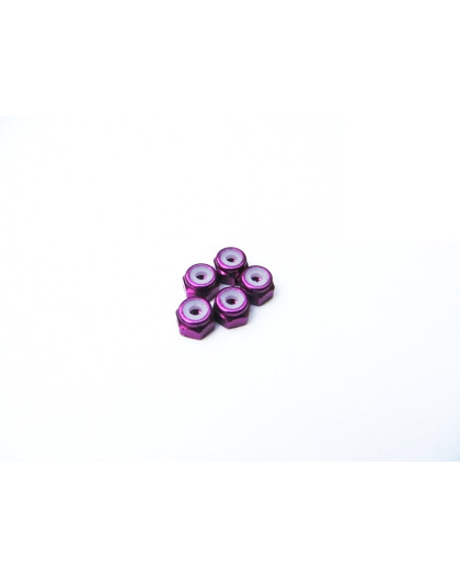 Ecrous alu étroit 2mm Violet - HIRO SEIKO - 69543