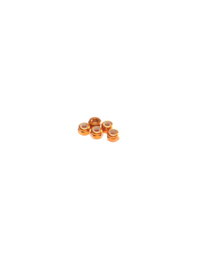 Ecrous nylstop alu 3mm Orange - HIRO SEIKO - 69558