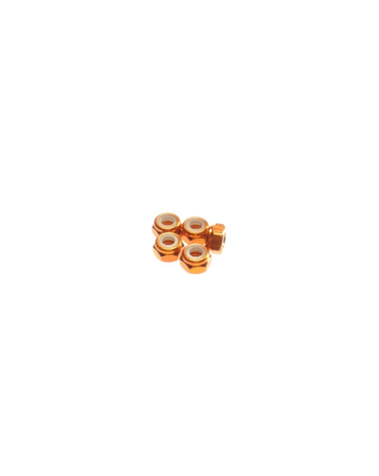  4mm Alloy Nylon Nut [Orange] - HIRO SEIKO - 69559