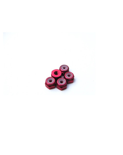 Ecrous alu étroit 2mm Rouge - HIRO SEIKO - 69544