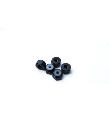  2mm Alloy Nylon Nut (S) [Black] - HIRO SEIKO - 69545