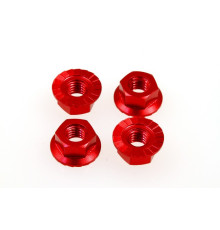  4mm Alloy Serrated Wheel Nut [Red] - HIRO SEIKO - 69594