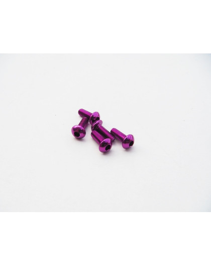  Alloy 7075 Hex Button Screw M3X10 [Purple] - HIRO SEIKO - 69633