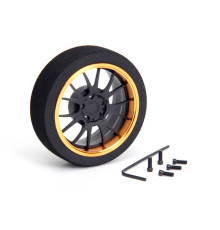  Aluminum Steering Mf Wheel 7-Spoke [Fbk+Gold] - HIRO SEIKO - 69712