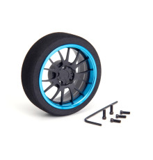 Aluminum Steering Mf Wheel 7-Spoke [Fbk+T-Blue] - HIRO SEIKO - 69713