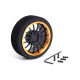  Aluminum Steering Mf Wheel 15-Spoke [Fbk+Gold] - HIRO SEIKO - 69718