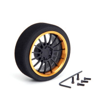  Aluminum Steering Mf Wheel 15-Spoke [Fbk+Gold] - HIRO SEIKO - 69718