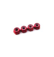  3mm Alloy Nylon Nut (S_Size) [Red] - HIRO SEIKO - 69853