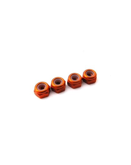 Ecrous alu étroit 3mm Orange - HIRO SEIKO - 69855