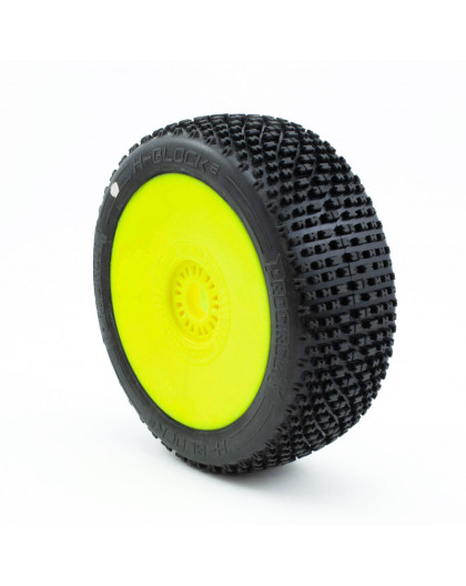 H-BLOCK v2 BUGGY C1 (SUPER SOFT) PRE-MOUNTED YELLOW (2pcs.) - PCY2001