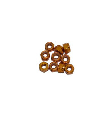 3 mm. Alu. Nylon Nut Gold (10Pcs) - ULTIMATE - UR1502-G
