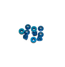 3mm. Alu. Nylon Nut W/Flanged Blue (10Pcs) - ULTIMATE - UR1503-A