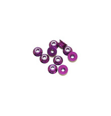 3mm. Alu. Nylon Nut W/Flanged Purple (10Pcs) - ULTIMATE - UR1503-P