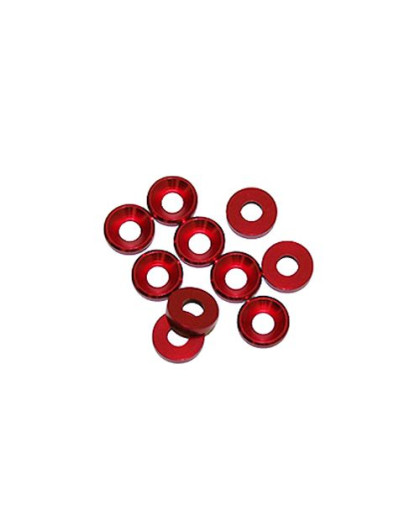 4 mm. Alu Washer Red (10 Pcs) - ULTIMATE - UR1511-R