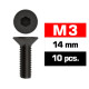 M3X14mm Flat Head Screws (10 Pcs) - ULTIMATE - UR161314