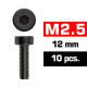 M2,5X12mm Cap Head Screws (10 Pcs) - ULTIMATE - UR1632512