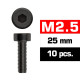 M2,5X25mm Cap Head Screws (10 Pcs) - ULTIMATE - UR1632525