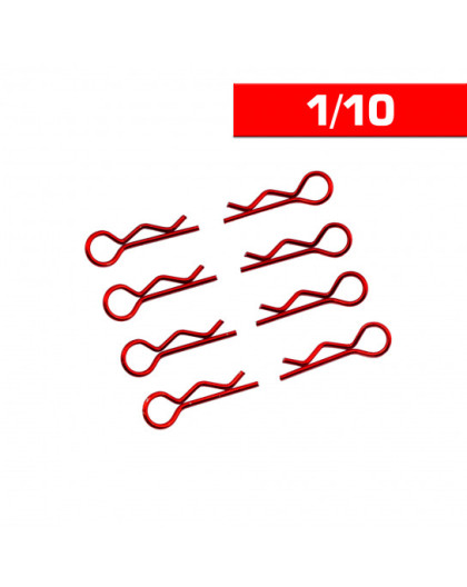 Body Clips 1/10 Red (X8) - ULTIMATE - UR6411-R