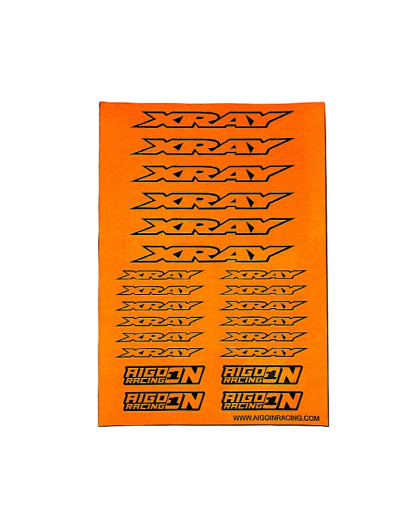 Stickers sheet Xray Fluo orange Size A5 - AIGOIN RACING - AR3002