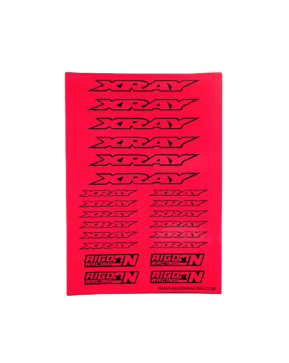Stickers sheet Xray Fluo pink Size A5 - AIGOIN RACING - AR3004